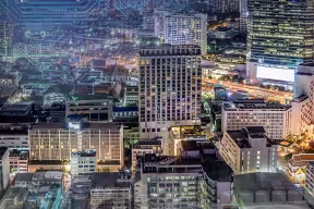 a city at night