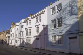 Colourful buildings on Holywell Street, Oxford