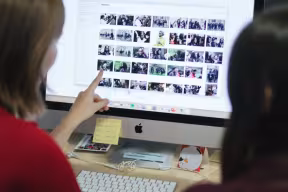 Students working at a computer