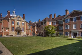 The Talbot Building of Lady Margaret Hall, viewed across the Wolfson Quad