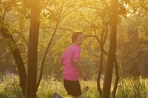 Jogging on a spectacular morning