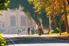 Cyclists in autumn