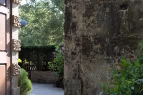 A door leading into a garden