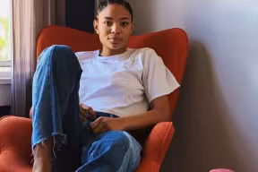 Student sitting on chair