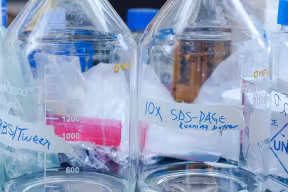 Bottles in a laboratory