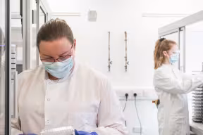 Two researchers in a lab