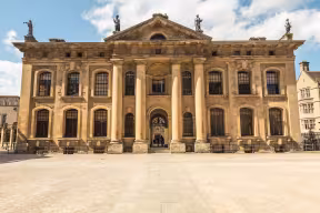 The Clarendon Building against a blue sky