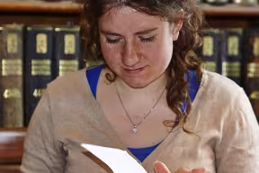 Student studying in the main reading room of the Taylor Institution Library