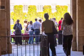 Visitors to an Oxford college on an open day