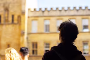 Prospective student at an Oxford college on an open day
