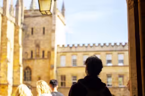 Prospective student at an Oxford college on an open day