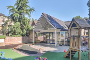 The garden and play area of Bradmore road nursery