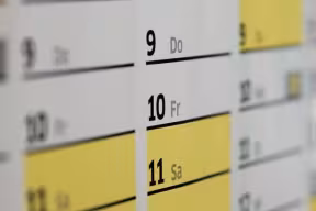 Photo of a wall calendar.