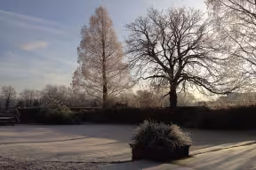 Linacre College in light snow