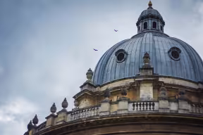 Top of the Radcliffe Camera on a cloudy day