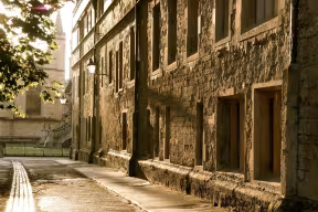 A view down Brasenose Lane towards the Radcliffe Camera