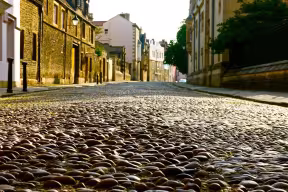 A cobbled street in Oxford.