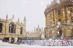 Radcliffe square in the snow
