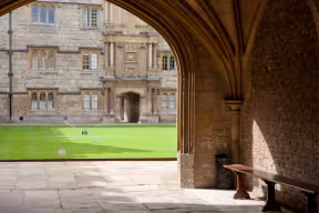 A VIEW OF MERTON COLLEGE THROUGH THE FITZJAMES ARCH