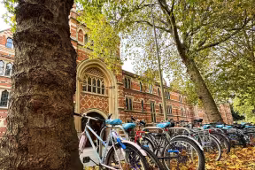 Bicycles outside Keble College.