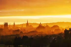 Oxford skyline at sunset from South Park