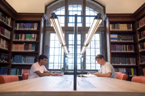 Students studying in the Radcliffe Science Library