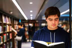 Student in the Weston Library