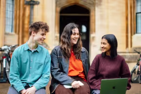 Students outside an Oxford college