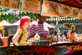 Students at Gloucester Green Market