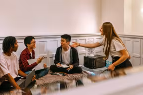 Students studying in accomodation