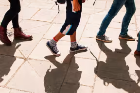 Prospective students walking