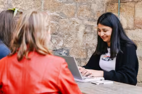 Students at a laptop