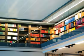 Bookshelves in the Weston Library