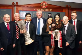 Students at Old Trafford