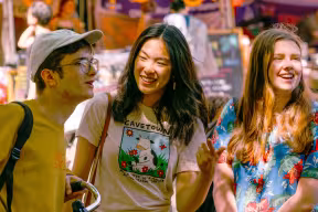 Students at Gloucester Green Market