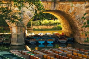 Empty punts on the River Cherwell