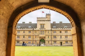 Wadham College quad as viewed through an archway