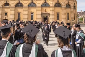 Graduand line-up outside