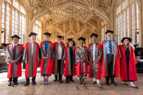 Honorands in the Divinity School ahead of the Encaenia ceremony