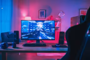 gaming computer and chair