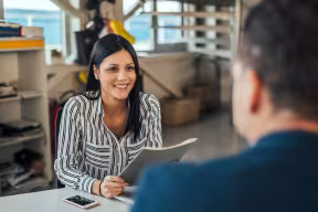 Two people in meeting