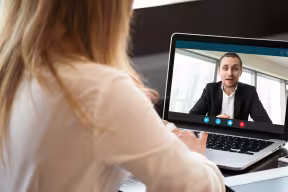 a video interview on a computer screen