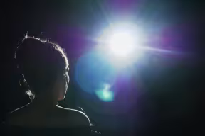 person in a spotlight