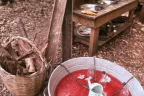 Outside of nursery with activities set up