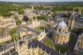 Aerial view of Radcliffe Camera and All Souls College, Oxford, Oxfordshire, England