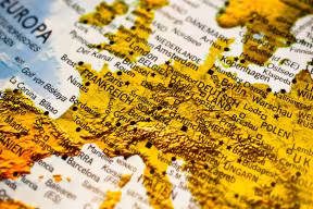 A map of Europe written in German