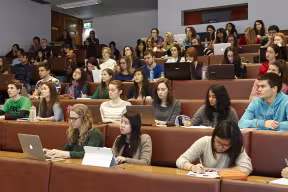 Students listening to a lecture at Oxford University