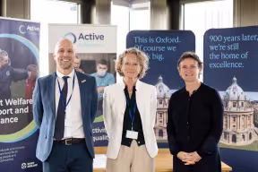 University of Oxford and Active Oxfordshire representatives at the formal signing of the Brighton Plus Helsinki Declaration at St Hilda’s College, Oxford. 