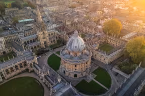 A view of the Radcliffe Camera at sunrise
