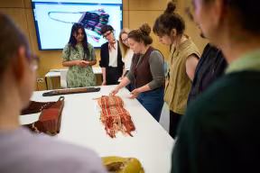 Viewing textiles at the Collections Teaching and Research Centre